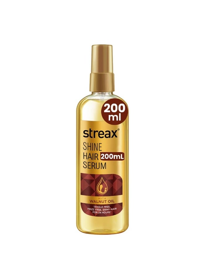 Streax Hair Serum 200ml, Frizzy Hair, for Women & Men, Silk & Shine Vitalised with Walnut Oil - Image 1